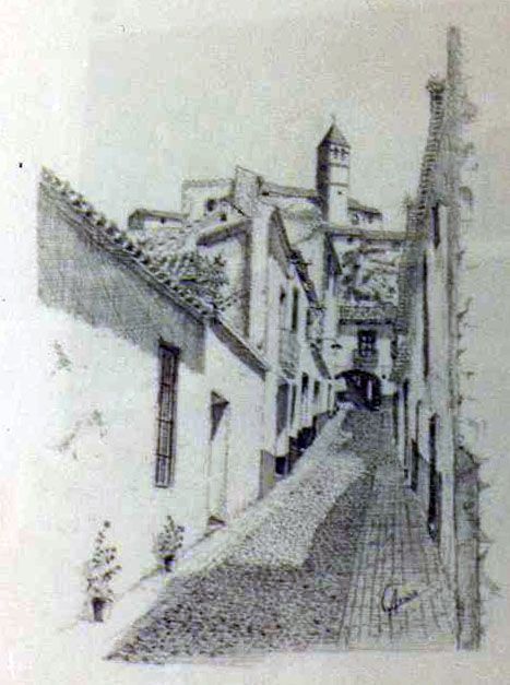 Calle Barbacanas (Tinta 45 x 30 cm.)