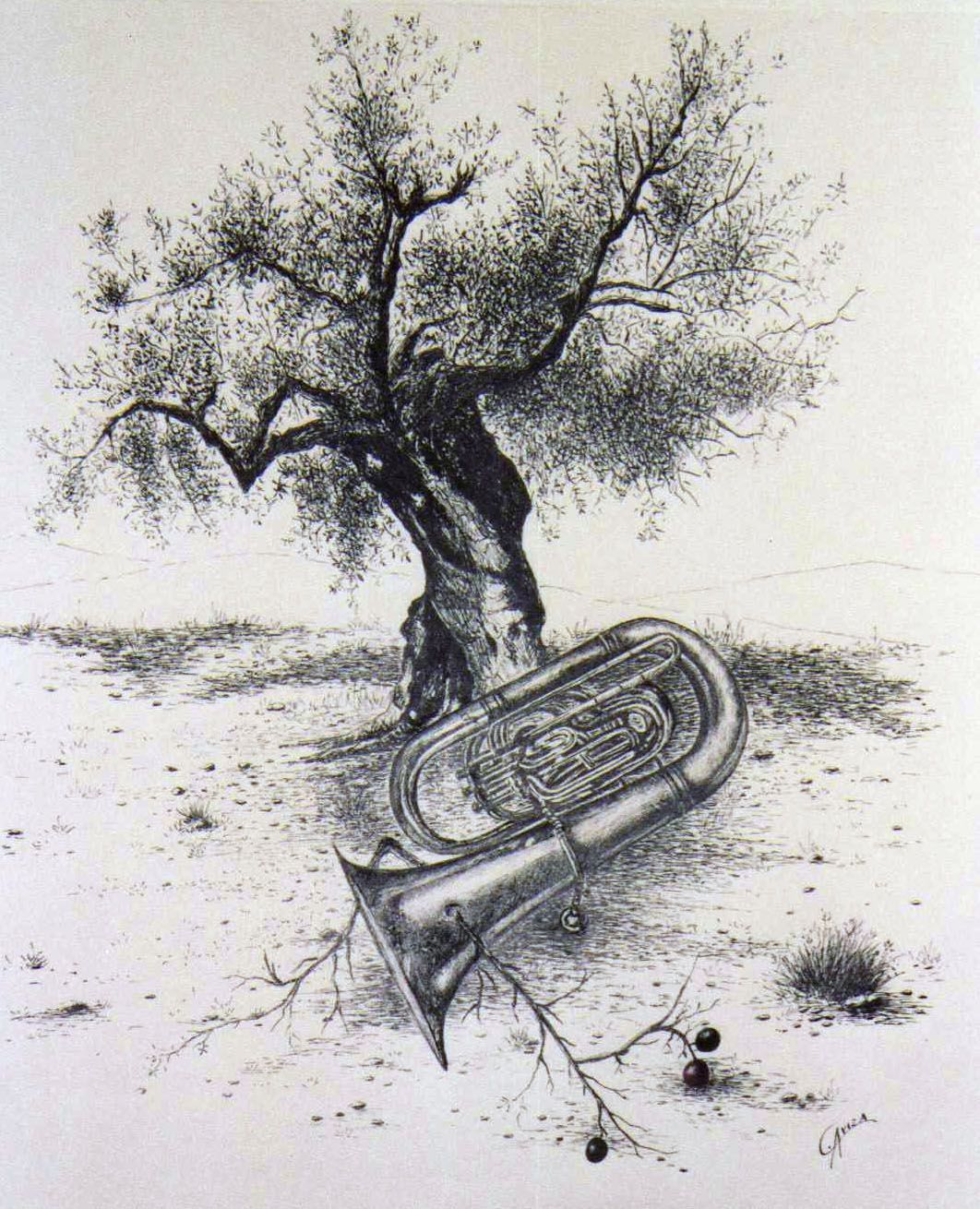 Composición (Tinta 45 x 35 cm.)