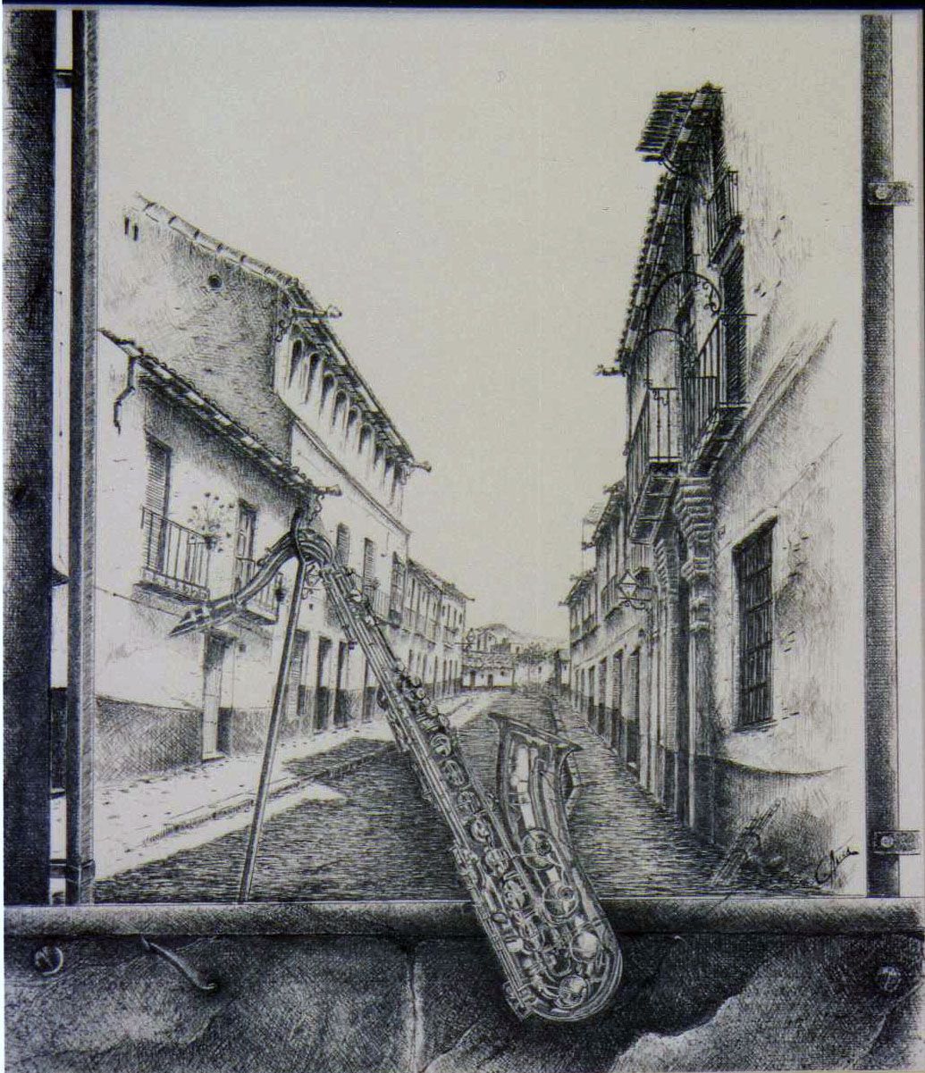Composición, (Tinta 45 x 35 cm.)