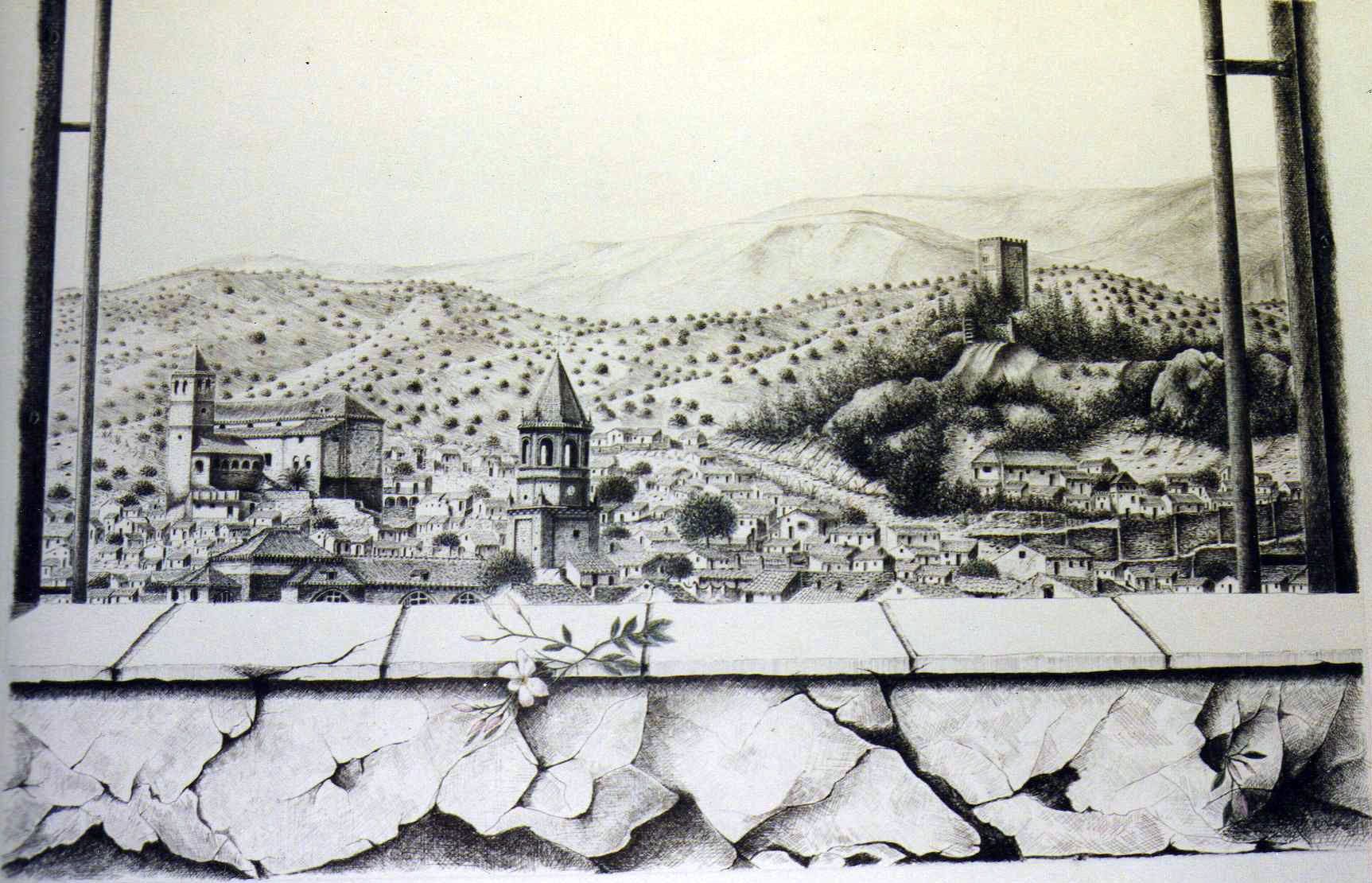 Composición Veleña (Tinta 100 x 85 cm.)