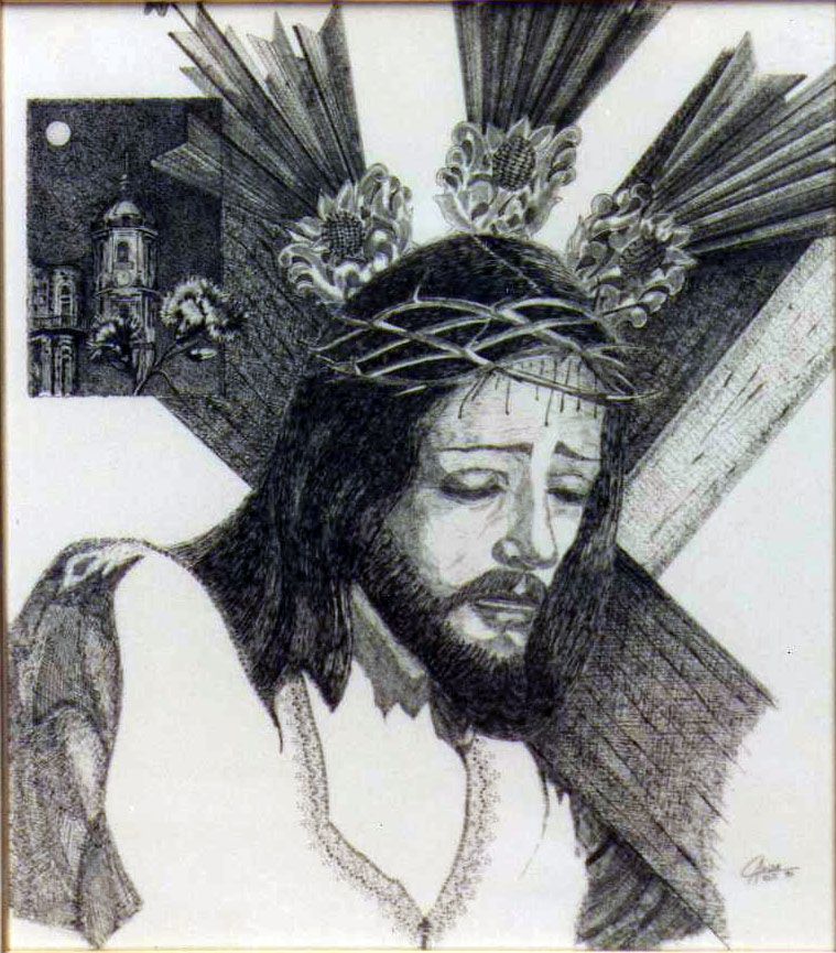 Cristo de la Misericordia, Málaga 1989 (Tinta 70 x 40 cm.)