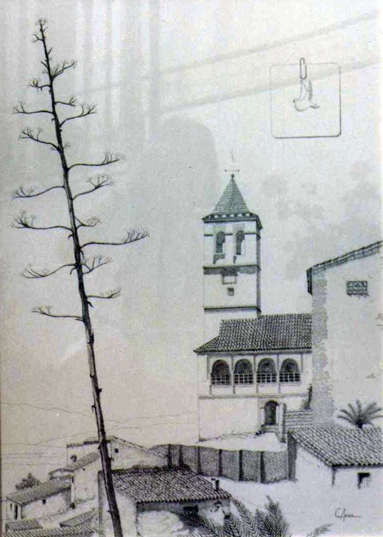 Motivo Veleño, (Tinta 75 x 45 cm.)