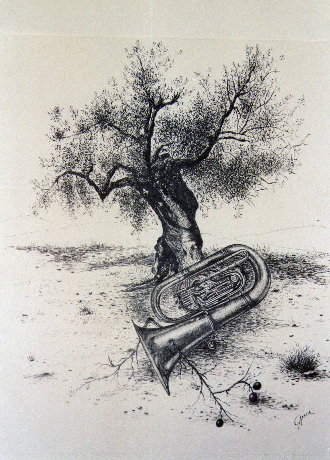 Musical, (Tinta, 100 x 75 cm.)
