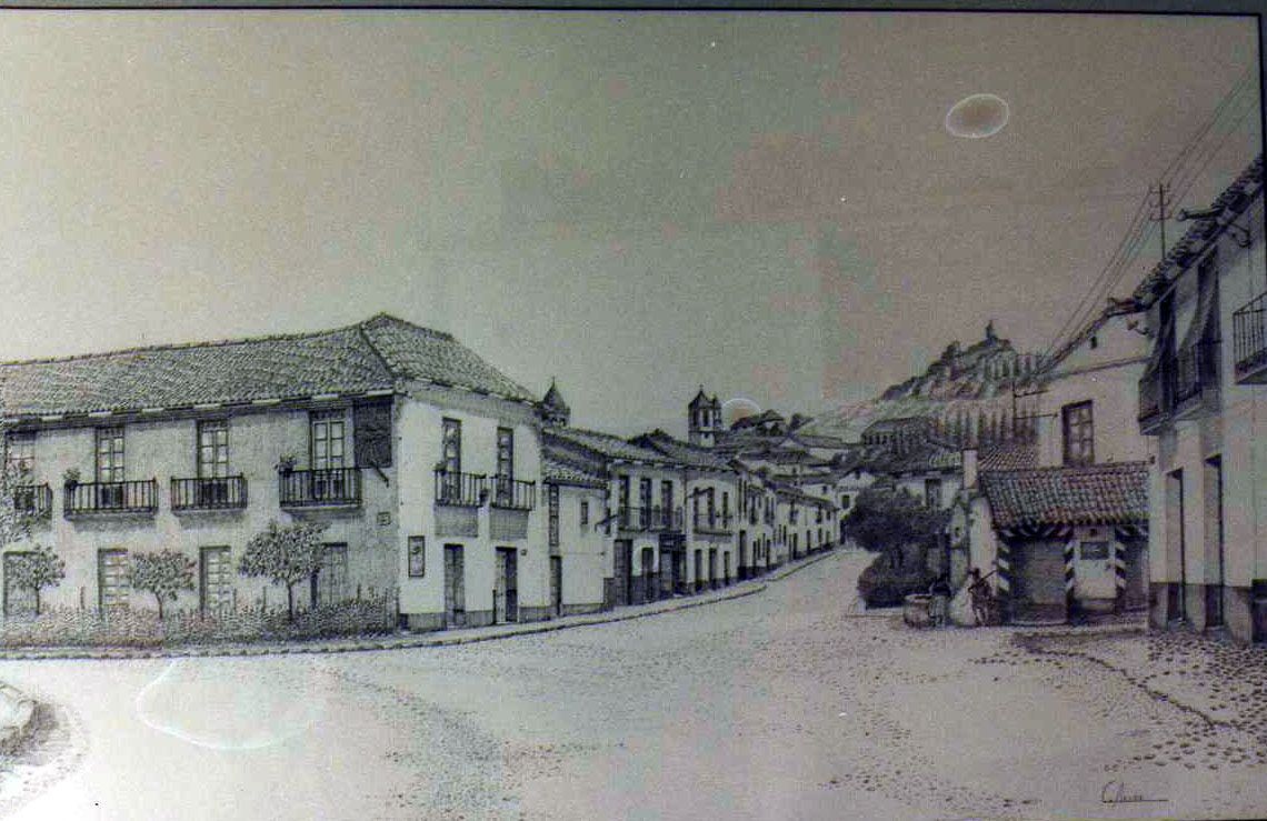 Plaza de Capuchinos - Exposición Caja de Ahorros Provincial 1992 (Tinta 90 x 45 cm.)