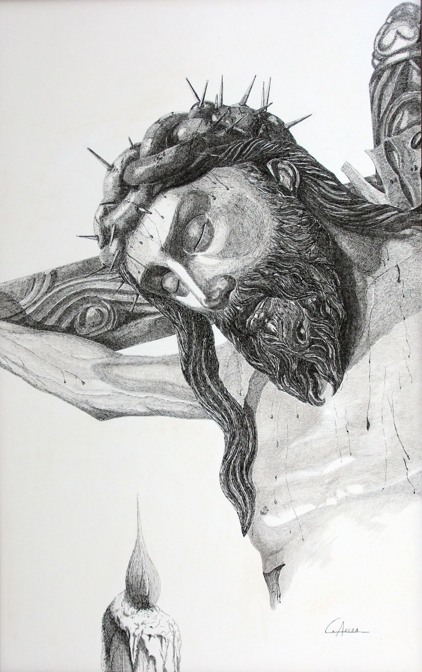 _plumilla_antologia_2_Cristo de los Vigías, (tinta 62x38 cm)._1989 (2)