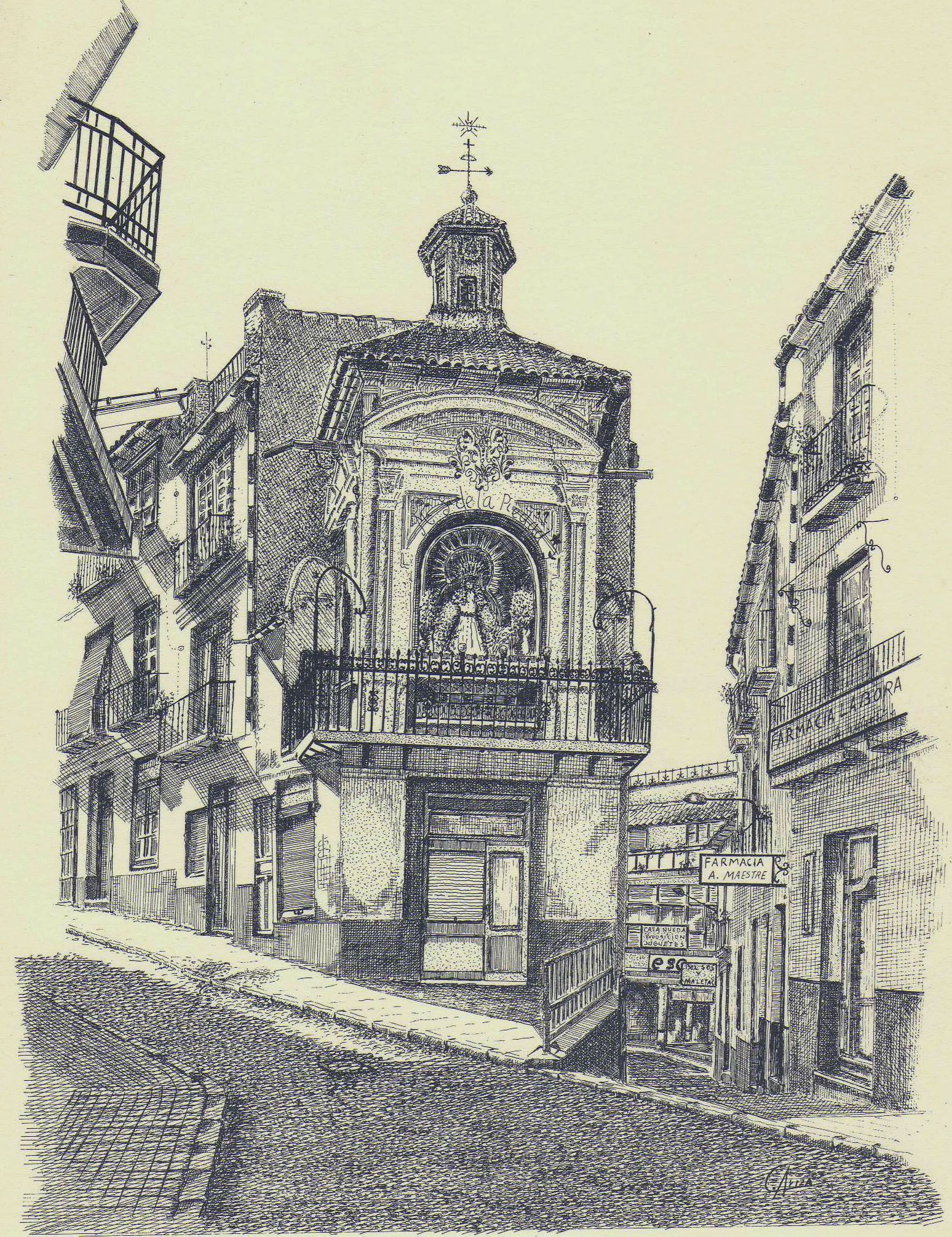 _plumilla_antologia_4_Camarín Virgen de la Piedad, (tinta 50x35 cm._1991 (3)