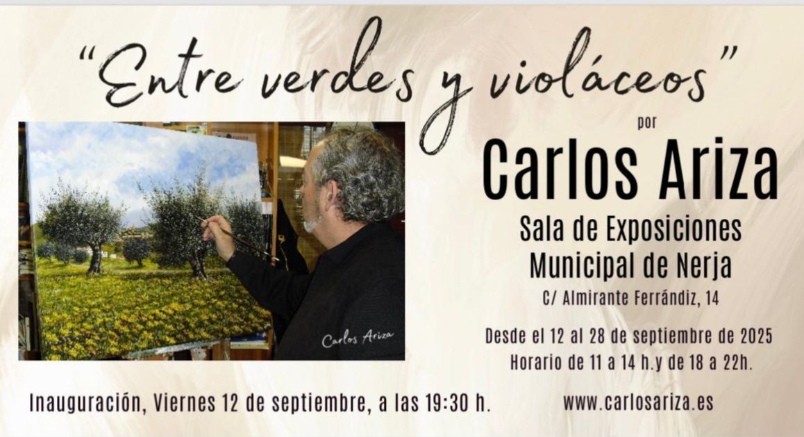 Lee más sobre el artículo Próxima Exposición de Pintura «Entre Verdes y Violáceos», Nerja 2025